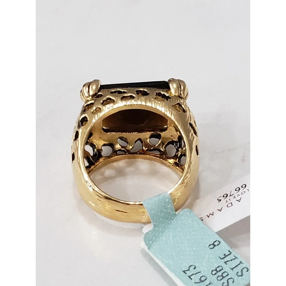 Leopard Jaguar Cocktail AMBER Ring Panther Cocktail Men Women Mob Boss Wife Gold